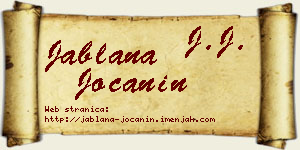 Jablana Jočanin vizit kartica
